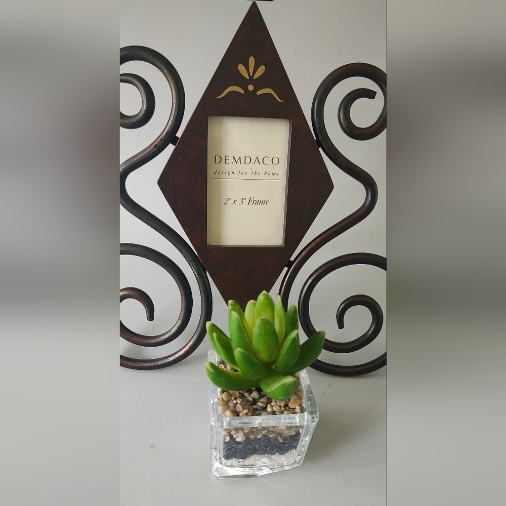 Frame Vintage Metal Wood Color Brown 2" X 3" Decorative Room Style Romance